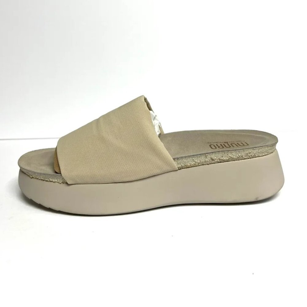 Munro Womens Nalia Sandal Bone Stretch Size 12 M - Picture 1 of 6